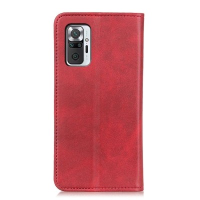 Xiaomi Redmi Note 10 Pro "Split" красный кожаный чехол-книжка | Vacins.lv