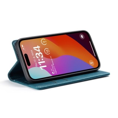 Apple iPhone 16 Pro Max CaseMe Retro открываемый, зелёный, кожаный чехол – книжка | Vacins.lv