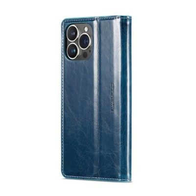 Apple iPhone 16 Pro Max CaseMe Leather открываемый, cинего цвета, кожаный чехол – книжка | Vacins.lv