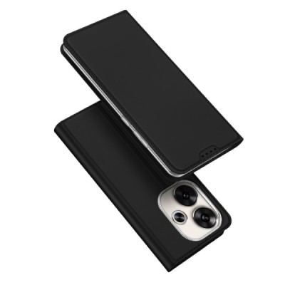 Xiaomi Poco F6 5G "Dux Ducis" Skin sērijas melns ādas atvērams maciņš | Vacins.lv