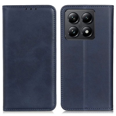 Xiaomi 14T "Split" синий кожаный чехол-книжка | Vacins.lv