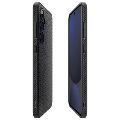 Samsung Galaxy S24 FE "Spigen" Liquid Air melns cieta silikona apvalks | vacins.lv