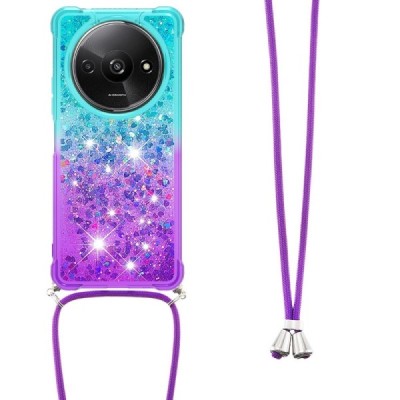 Xiaomi Redmi A3 (Poco C61) „Strap“ Shine cieta silikona (TPU) piparmētru violeta apvalks | Vacins.lv