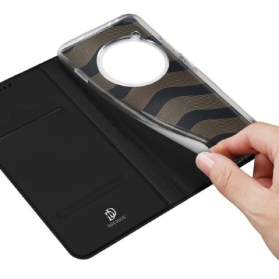 „Dux Ducis“ Skin серии OnePlus 12 чёрный кожаный чехол-книжка | Vacins.lv