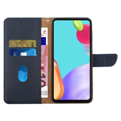 „Deluxe“ Xiaomi Redmi 12 5G (Poco M6 Pro) zils ādas atvērams maciņš | Vacins.lv