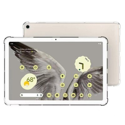 Google Pixel Tablet pastiprinātas aizsardzības cieta silikona (TPU) dzidrs apvalks | Vacins.lv
