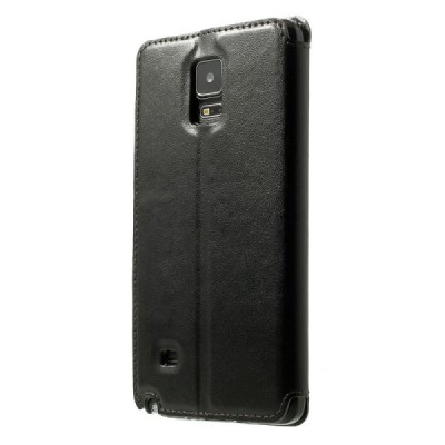 Samsung Galaxy Note 4 (N910) Roar Noble ādas atvēramais melns futrālis / Vacins.lv