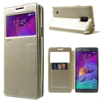 Roar Noble atverčiamas Samsung Galaxy Note 4 (N910) šampaninis odinis dėklas / Priedai.lt