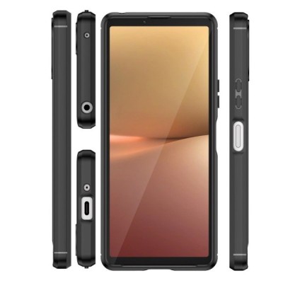 Твердый силиконовый чехол „Carbon“ (TPU) для Sony Xperia 10 VI,чёрного цвета | Vacins.lv