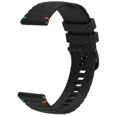 Wave viedā pulksteņa (Samsung Galaxy Watch 3, Gear S3, Watch GT) cietā silikona (TPU) siksniņa - melns | Vacins.lv