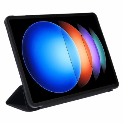 Xiaomi Pad 6S Pro твердый кожаный чехол-книжка - черный | Vacins.lv