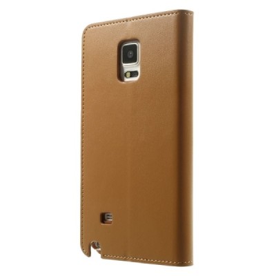 Samsung Galaxy Note 4 (N910) Mercury Sonata atvērams gaiši brūns ādas futrālis - maciņš / Vacins.lv