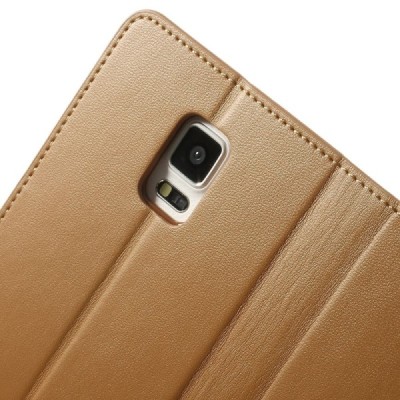 Samsung Galaxy Note 4 (N910) Mercury Sonata atvērams gaiši brūns ādas futrālis - maciņš / Vacins.lv