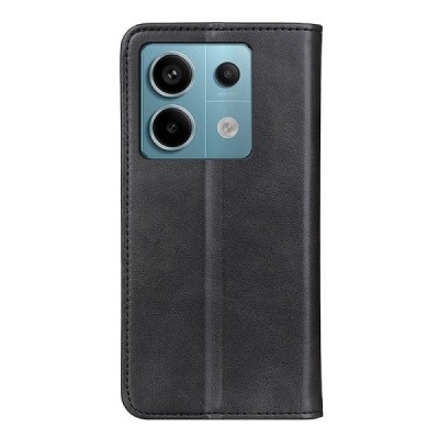 Xiaomi Redmi Note 13 Pro 5G (Poco X6 5G) „Split“ чёрный кожаный чехол-книжка | Vacins.lv
