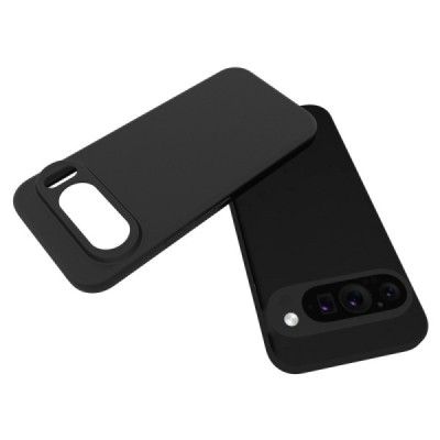 Google Pixel 9 Pro XL cieta silikona (TPU) melns apvalks | Vacins.lv