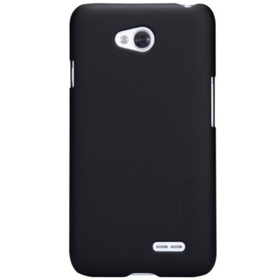 Nillkin Frosted Shield LG L70 D320 juodas plastikinis dėklas + apsauginė ekrano plėvelė / Priedai.lt