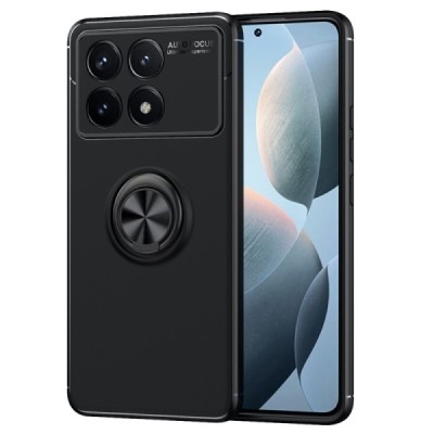 Xiaomi Poco X6 Pro 5G (Redmi K70E) „FOCUS“ Kickstand (TPU) твердый силиконовый чехол - чёрный | Vacins.lv