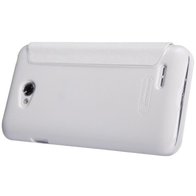 LG L70 D320 baltas odinis atverčiamas Nillkin Sparkle dėklas / Priedai.lt