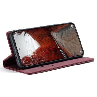 Xiaomi 14 Ultra CaseMe Retro открываемый, бордового цвета, кожаный чехол – книжка | Vacins.lv