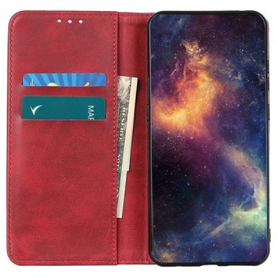 OnePlus Nord CE4 Lite 5G "Split" красный кожаный чехол-книжка | Vacins.lv