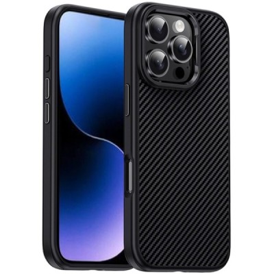 Apple iPhone 16 Pro "IPAKY" Carbon силиконовый TPU чёрный чехол | Vacins.lv