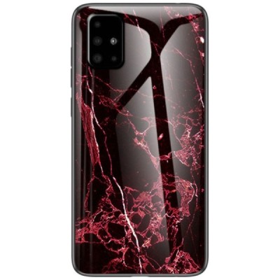 Samsung Galaxy A51 "Marble" твердый силиконовый чехол TPU красный | Vacins.lv
