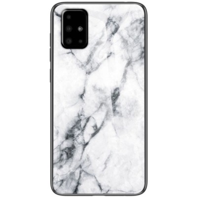 Samsung Galaxy A51 "Marble" твердый силиконовый чехол TPU белый | Vacins.lv