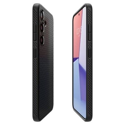 Samsung Galaxy S24 "Spigen" Liquid Air melns cieta silikona apvalks | vacins.lv