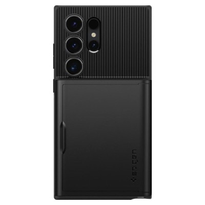 Samsung Galaxy S24 Ultra "Spigen" Slim Armor CS melns silikons apvalks | vacins.lv
