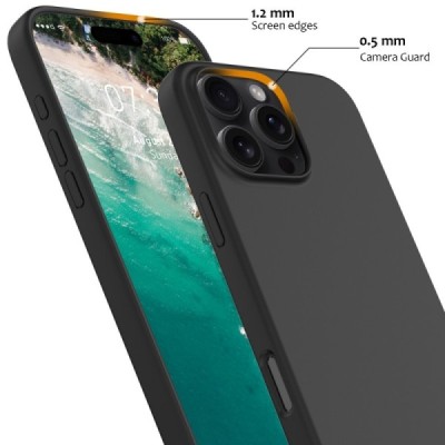 Apple iPhone 16 Pro "Shell" MagSafe твердый силиконовый (TPU) чёрный чехол | Vacins.lv