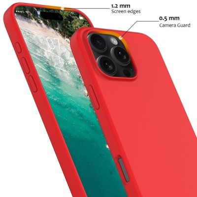 Apple iPhone 16 Pro "Shell" MagSafe cieta silikona (TPU) sarkans apvalks | vacins.lv