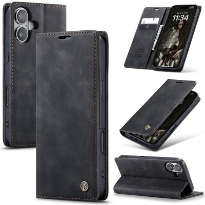 Apple iPhone 16 CaseMe Retro открываемый, Чёрного цвета, кожаный чехол – книжка | Vacins.lv