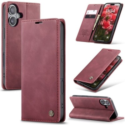 Apple iPhone 16 Plus CaseMe Retro открываемый, бордовый, кожаный чехол – книжка | Vacins.lv