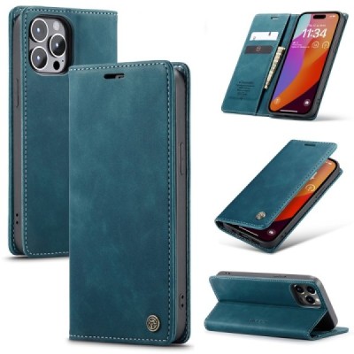 Apple iPhone 16 Pro Max CaseMe Retro открываемый, зелёный, кожаный чехол – книжка | Vacins.lv