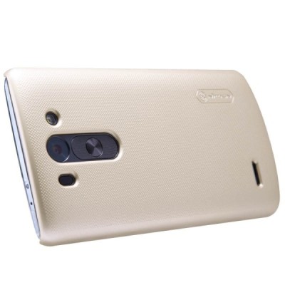 Nillkin Frosted Shield LG G3 S auksinis plastikinis dėklas + apsauginė ekrano plėvelė / Priedai.lt