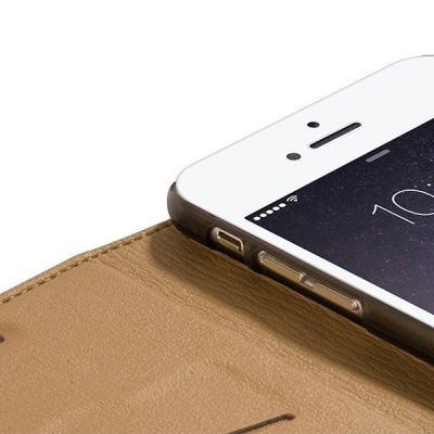 Prabangus „HOCO“ Luxury serijos odinis atverčiamas rudos Apple iPhone 6 Plus (6s Plus) dėklas / Priedai.lt