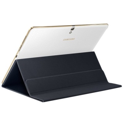 Originalus Samsung Galaxy Tab S 10.5 (T805, T800) Book Cover atverčiamas juodas odinis dėklas / Priedai.lt