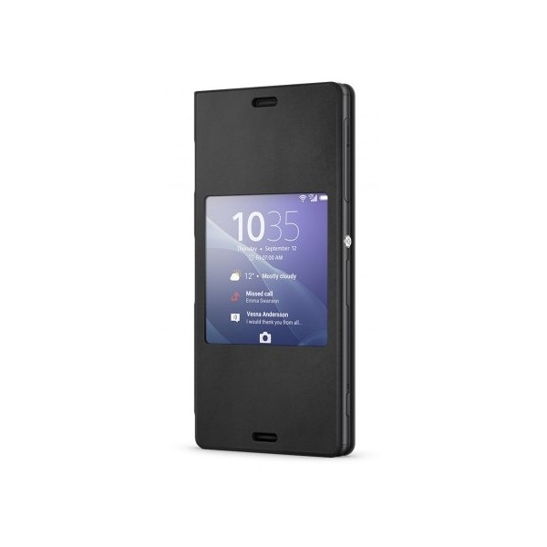 „Sony“ Style Cover Window atvērams maciņš - melns (Xperia Z3)
