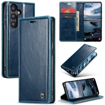 Samsung Galaxy A35 CaseMe Leather открываемый, cинего цвета, кожаный чехол – книжка | Vacins.lv
