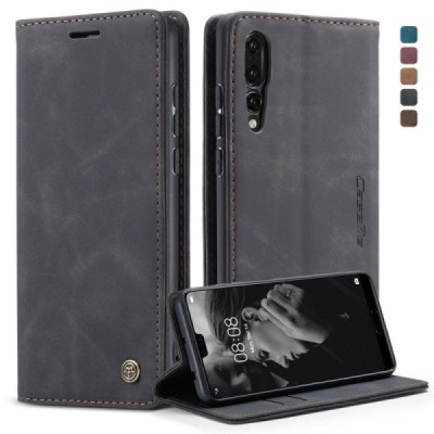 Huawei P20 Pro CaseMe Retro открываемый, Чёрного цвета, кожаный чехол – книжка | Vacins.lv