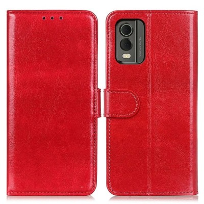 Nokia C32 Binfen открываемый красный кожаный чехол - книжка | Vacins.lv