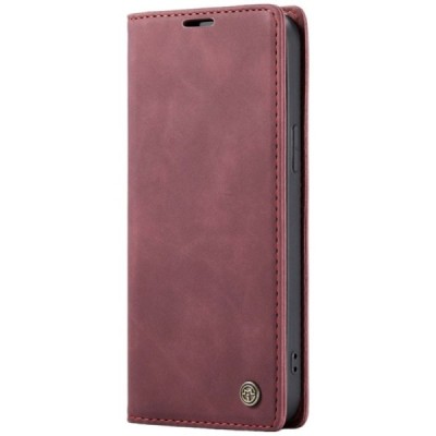 Samsung Galaxy A16 CaseMe Retro открываемый, бордовый, кожаный чехол – книжка | Vacins.lv