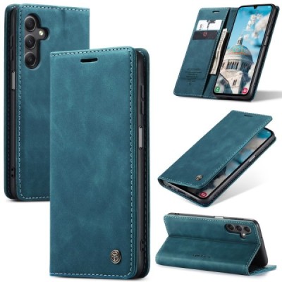 Samsung Galaxy A16 CaseMe Retro solīds atvēramais ādas zaļš maciņš - maks | Vacins.lv