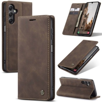 Samsung Galaxy A16 CaseMe Retro открываемый, коричневый, кожаный чехол – книжка | Vacins.lv