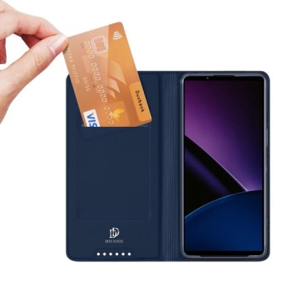 Xperia 1 VI „Dux Ducis“ Skin sērijas tumši zils ādas atvērams maciņš | Vacins.lv