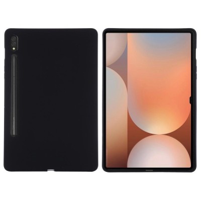 Samsung Galaxy Tab S10 Ultra 14.6" (X920, X926), S9 Ultra "Shell" cieta silikona (TPU) melns apvalks | vacins.lv