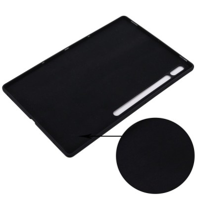 Samsung Galaxy Tab S10 Ultra 14.6" (X920, X926), S9 Ultra "Shell" cieta silikona (TPU) melns apvalks | vacins.lv