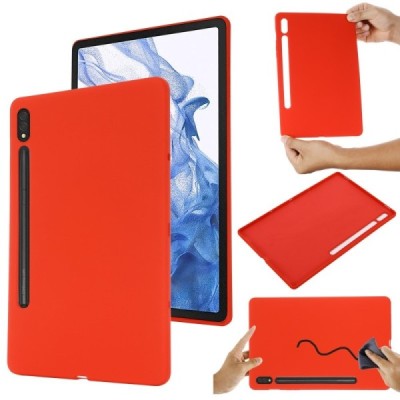 Samsung Galaxy Tab S10 Ultra 14.6" (X920, X926), S9 Ultra "Shell" cieta silikona (TPU) sarkans apvalks | vacins.lv