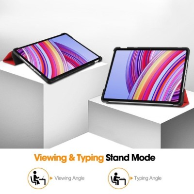 Xiaomi Redmi Pad Pro красный кожаный чехол-книжка (складной) | Vacins.lv
