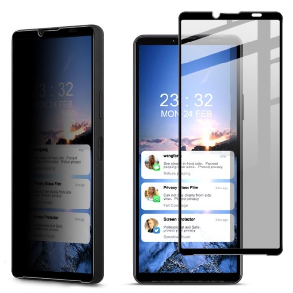 "Imak" Tempered Glass черное защитное стекло толщиной 0,26 мм - конфиденциальность (Xperia 10 VI)